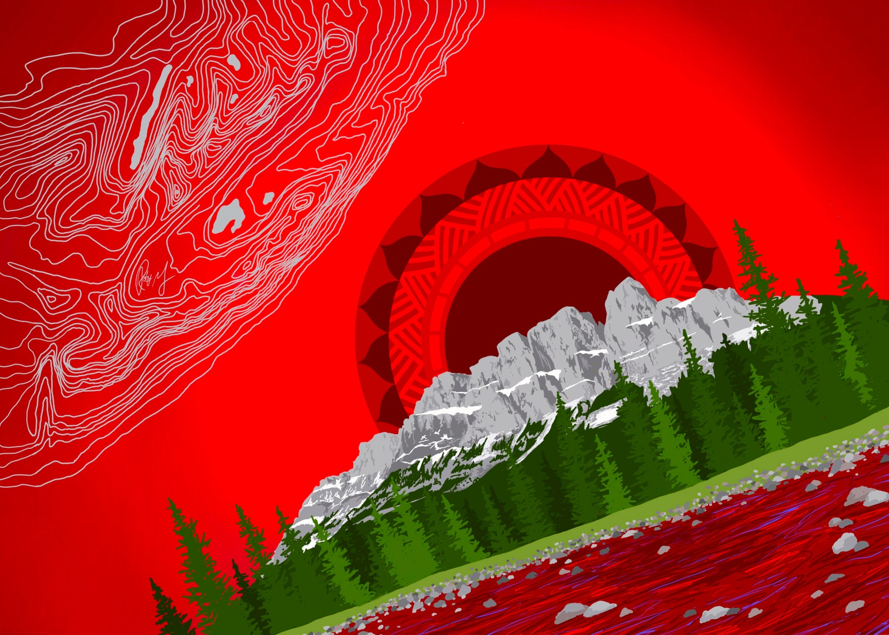 Art Print - Castle Mountain Banff - 9x12"