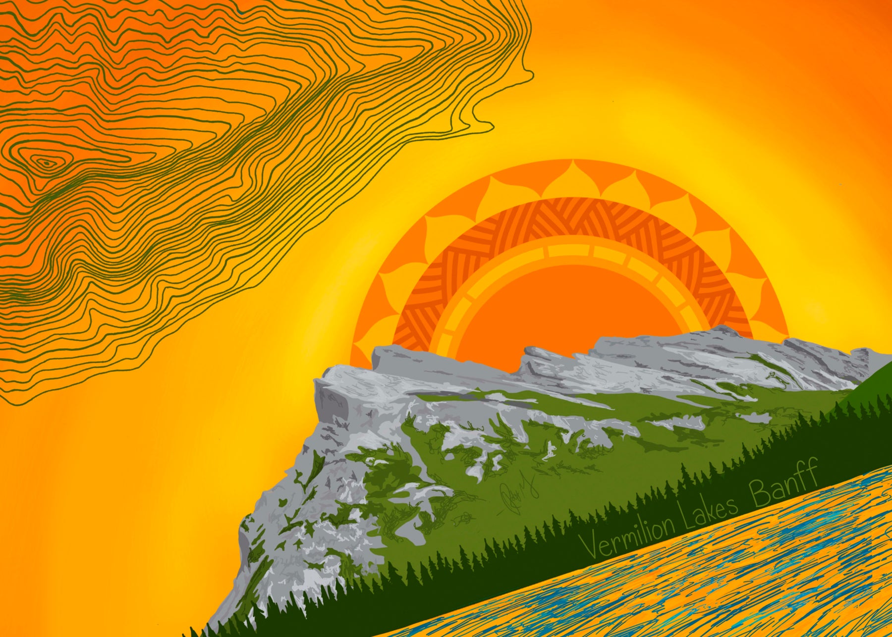 Art Print - Mt Rundle Banff - 9x12"