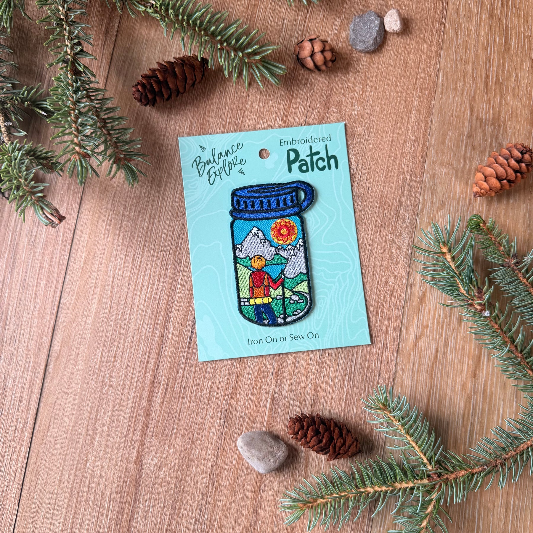 Hiking Water Bottle Embroidered Patch