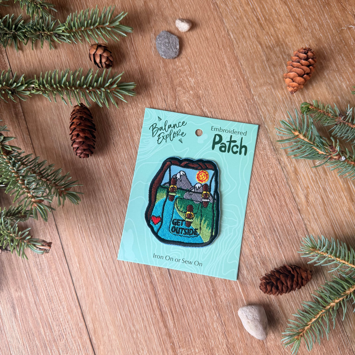 Backpack Patch: Get Outside Embroidered Patch