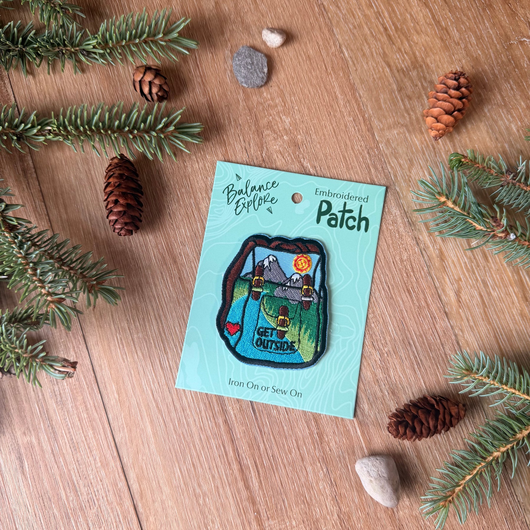Backpack Patch: Get Outside Embroidered Patch