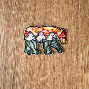 Three Sisters Bear Embroidered Patch: Orange Sky