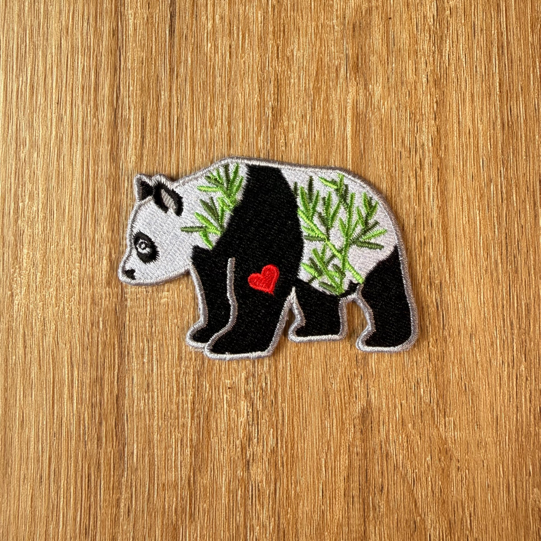 Panda Embroidered Patch: Love Bamboo