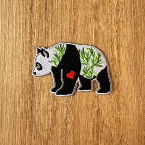Panda Embroidered Patch: Love Bamboo