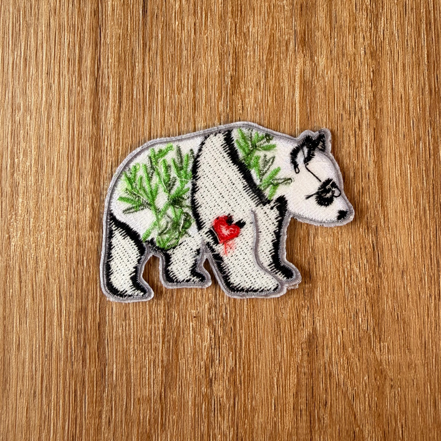 Panda Embroidered Patch: Love Bamboo