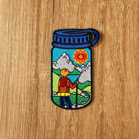 Hiking Water Bottle Embroidered Patch