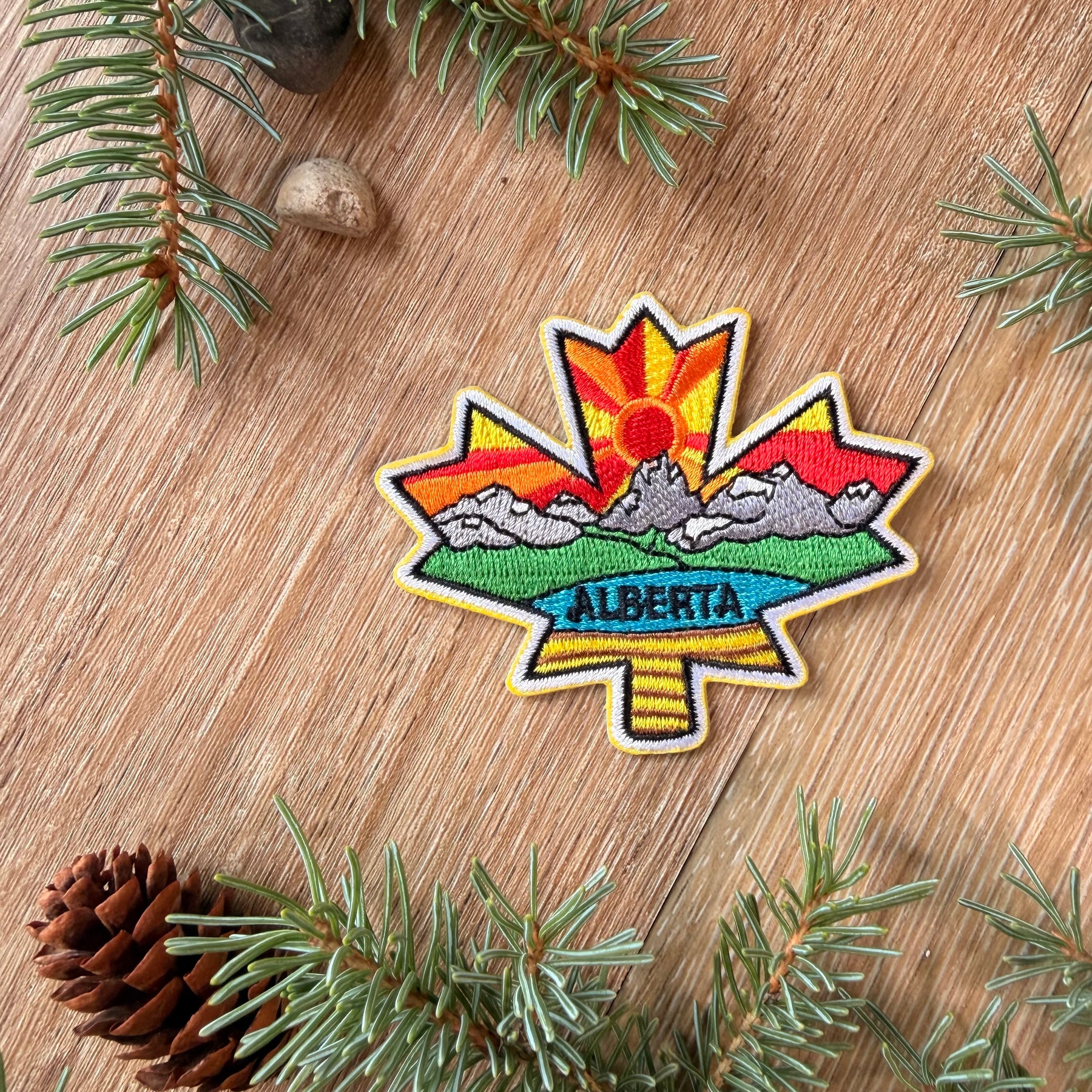 Alberta Maple Leaf Embroidered Patch