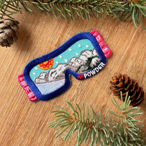 Goggles Embroidered Patch: Love Powder