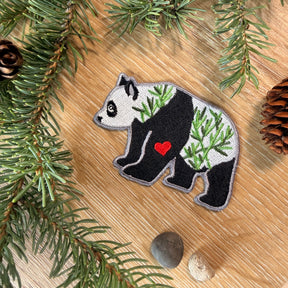 Panda Embroidered Patch: Love Bamboo