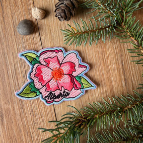 Alberta Wild Rose Embroidered Patch