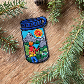 Hiking Water Bottle Embroidered Patch