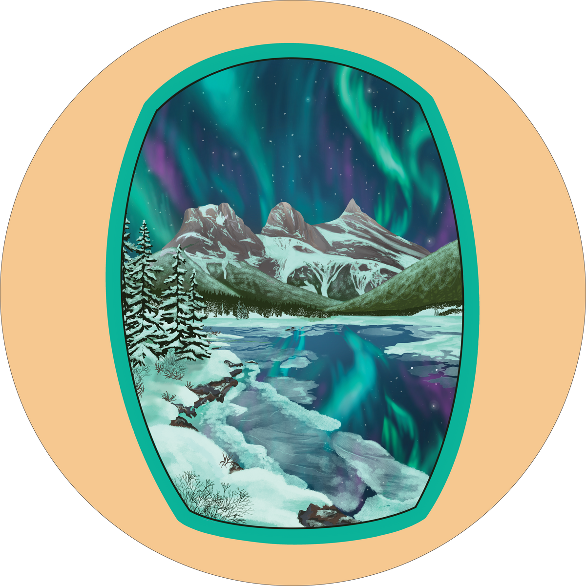 Three Sisters Northen Light Sticker