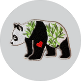 Panda Embroidered Patch: Love Bamboo