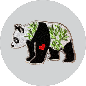 Panda Embroidered Patch: Love Bamboo