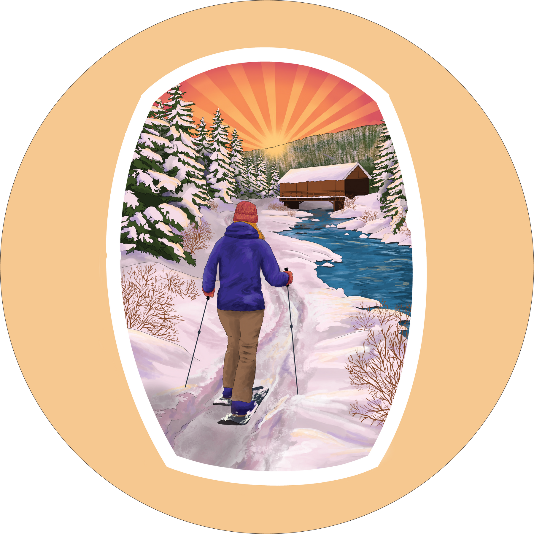 Snowshoeing Sticker