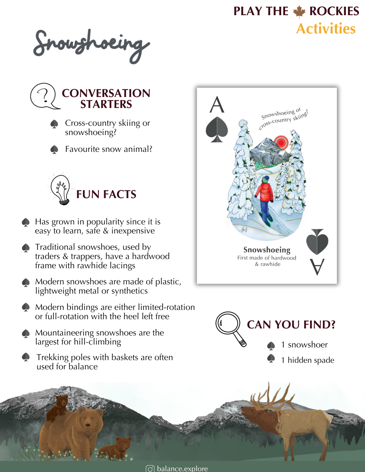 1 Ace - Snowshoeing - Activities - Information Sheet