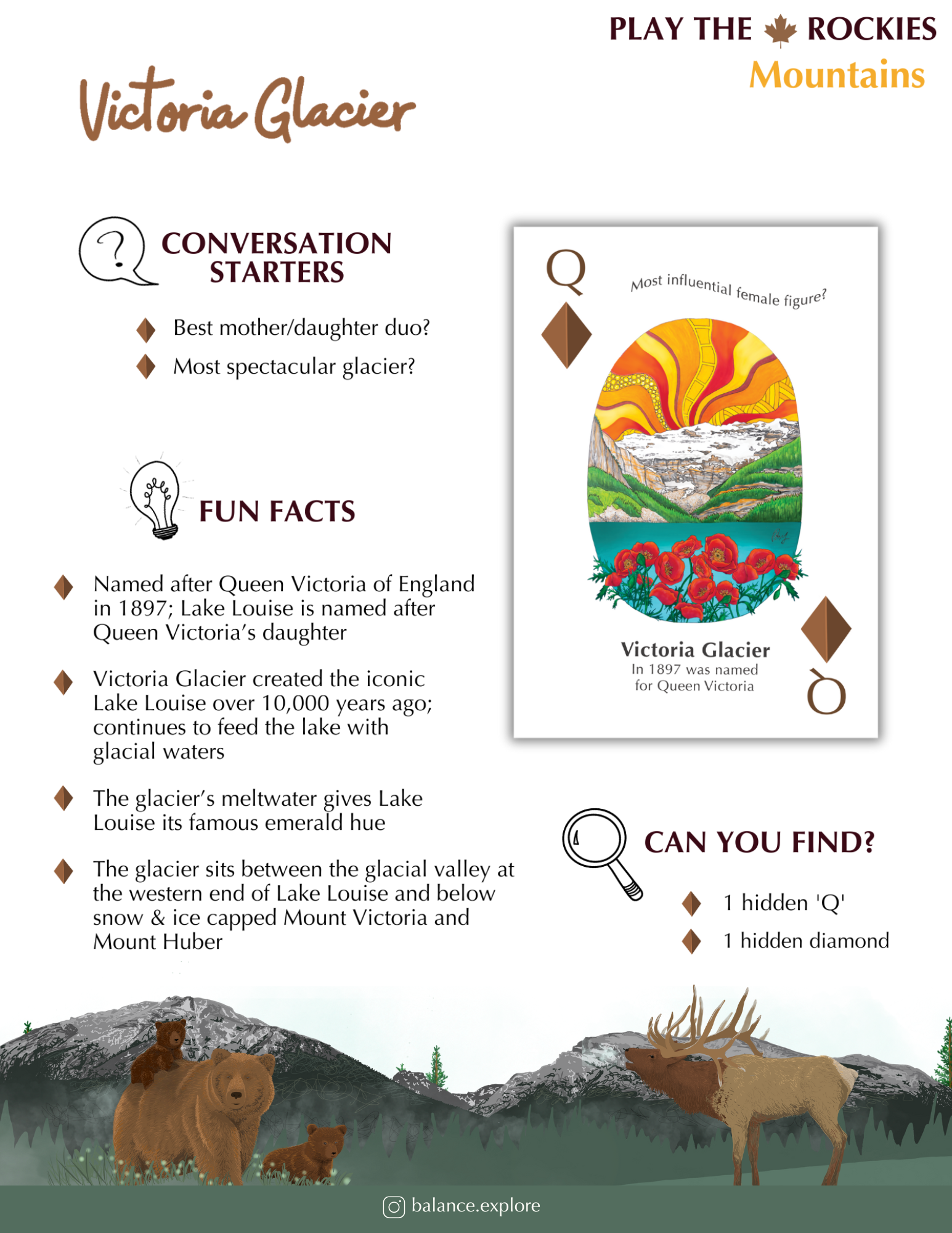 12 Queen - Victoria Glacier - Mountains - Information Sheet
