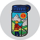 Hiking Water Bottle Embroidered Patch