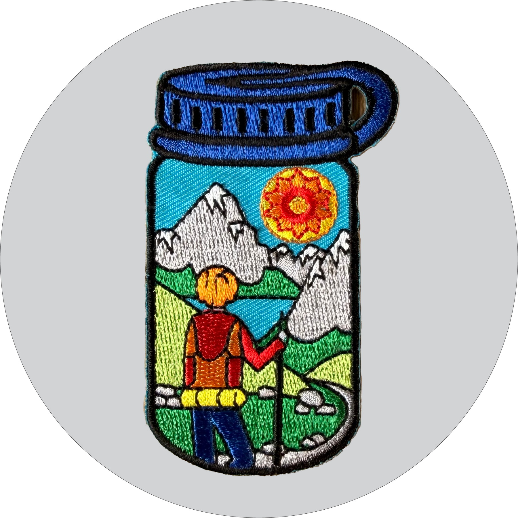 Hiking Water Bottle Embroidered Patch