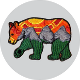 Three Sisters Bear Embroidered Patch: Orange Sky