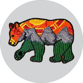 Three Sisters Bear Embroidered Patch: Orange Sky