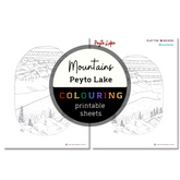 Mountains: Peyto Lake Colouring Sheets ⌲ Printable