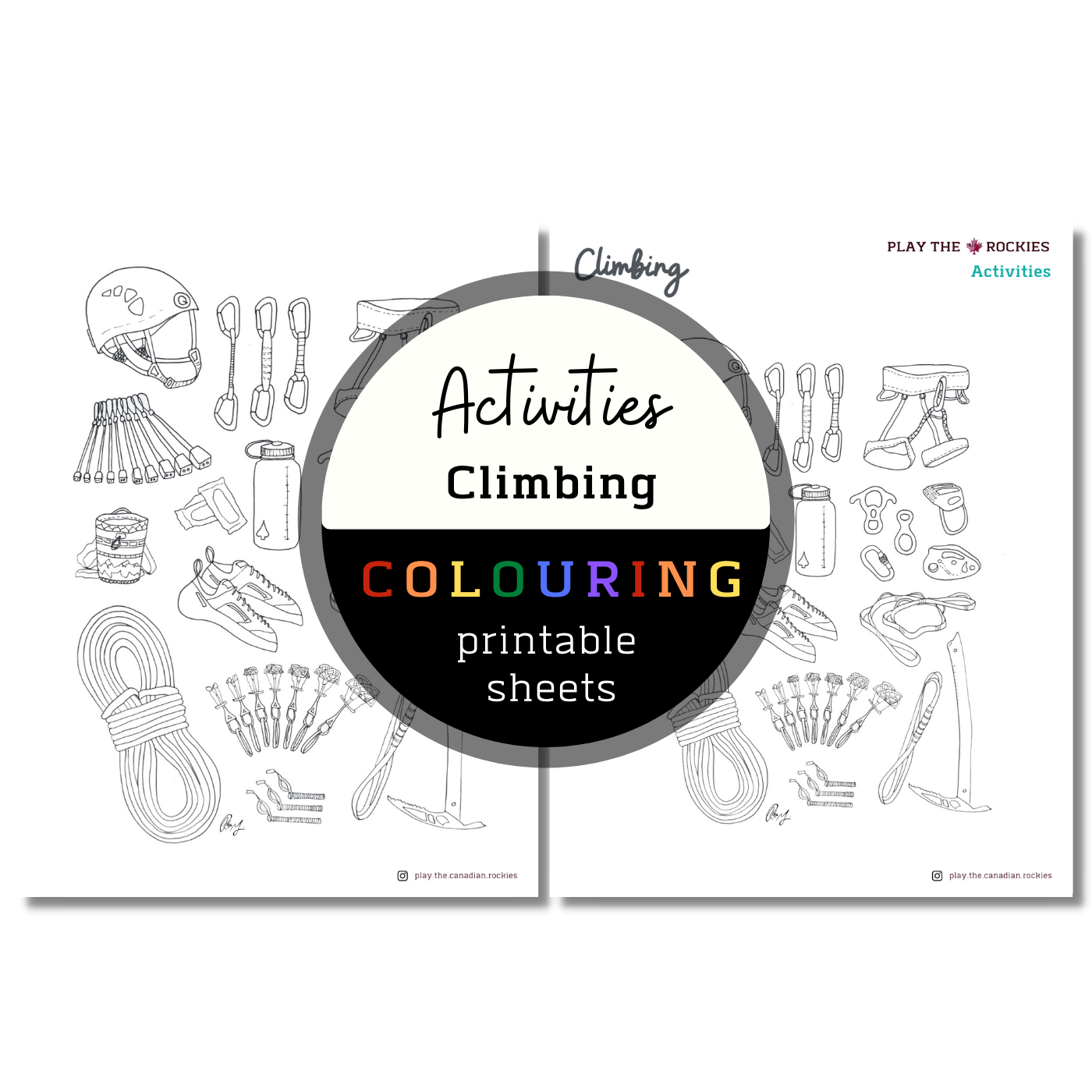 Set of 13 Activities Colouring Sheets ⌲ Printable