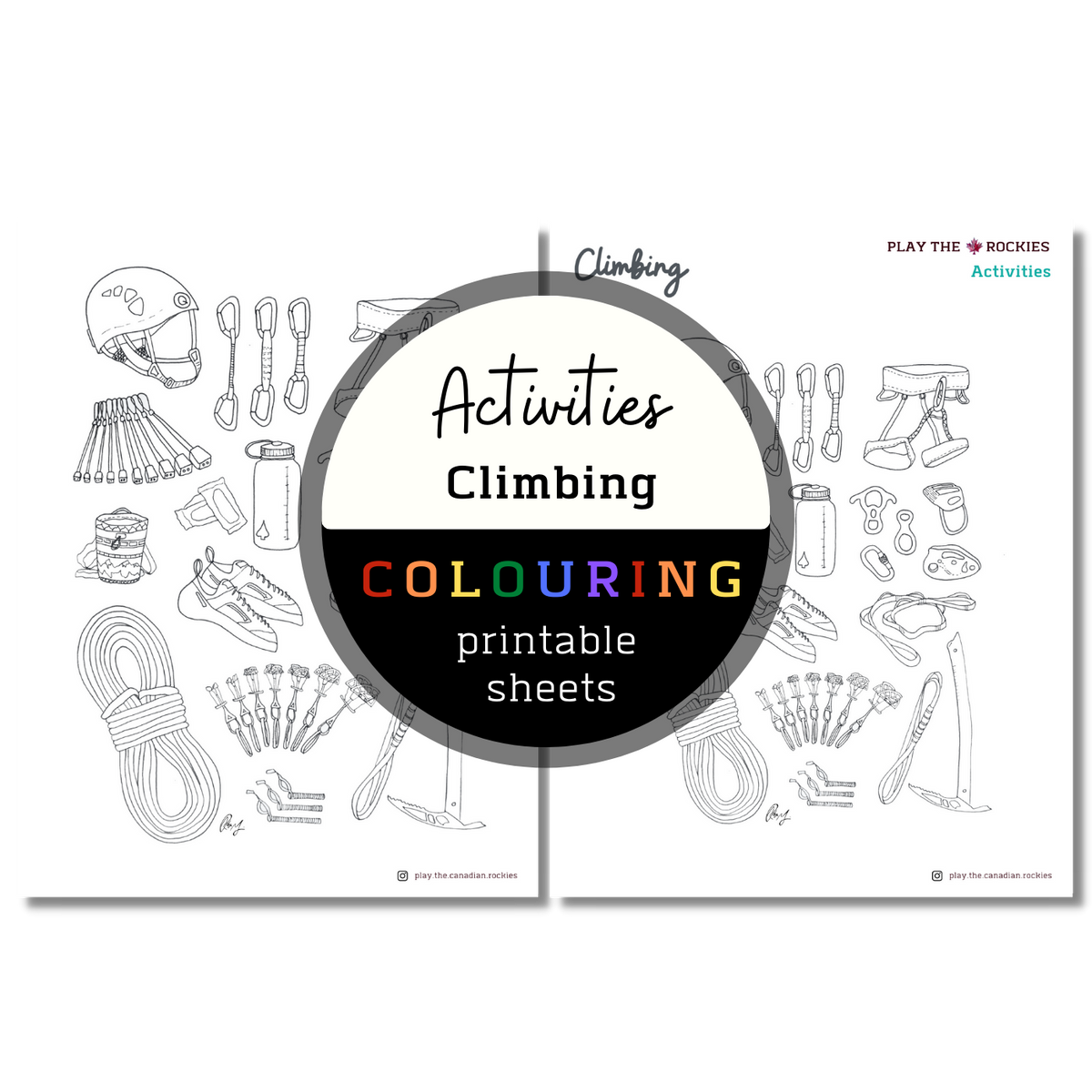 Activities: Climbing Colouring Sheets ⌲ Printable