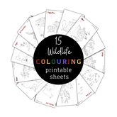 Set of 15 Wildlife Colouring Sheets ⌲ Printable