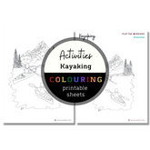 Activities: Kayaking Colouring Sheets ⌲ Printable