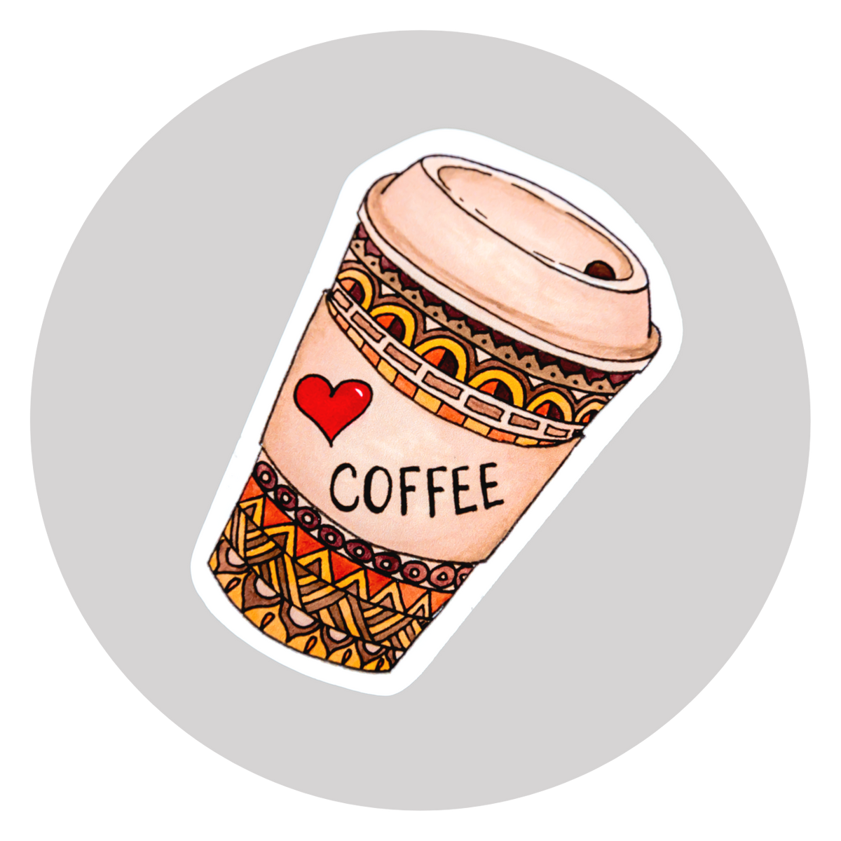Love Coffee Sticker  ⌲ Small 2.25"x1.5"