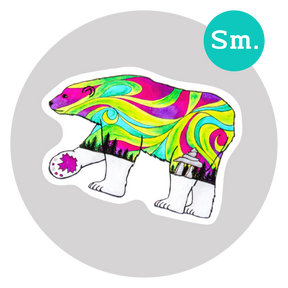 Polar Bear: Auora Sticker ⌲ Small 2.25"x1.5"