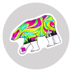 Polar Bear: Auora Sticker ⌲ Small 2.25"x1.5"
