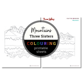 Mountains: Three Sisters Colouring Sheets ⌲ Printable