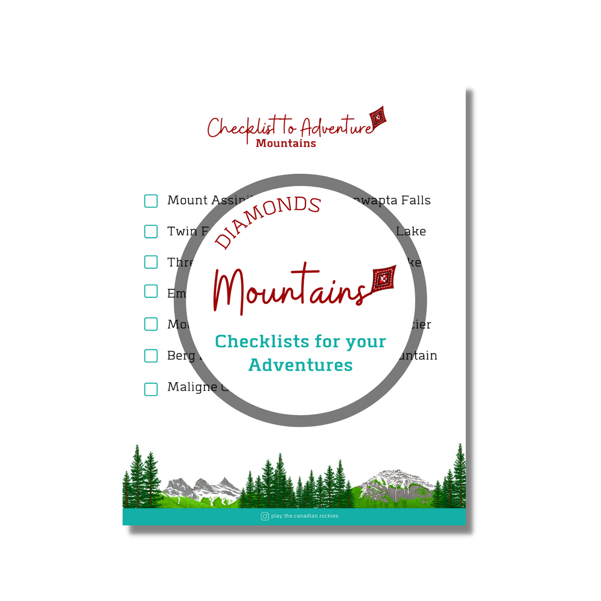 Checklist to Adventure: Mountains - Diamonds ⌲ Printable