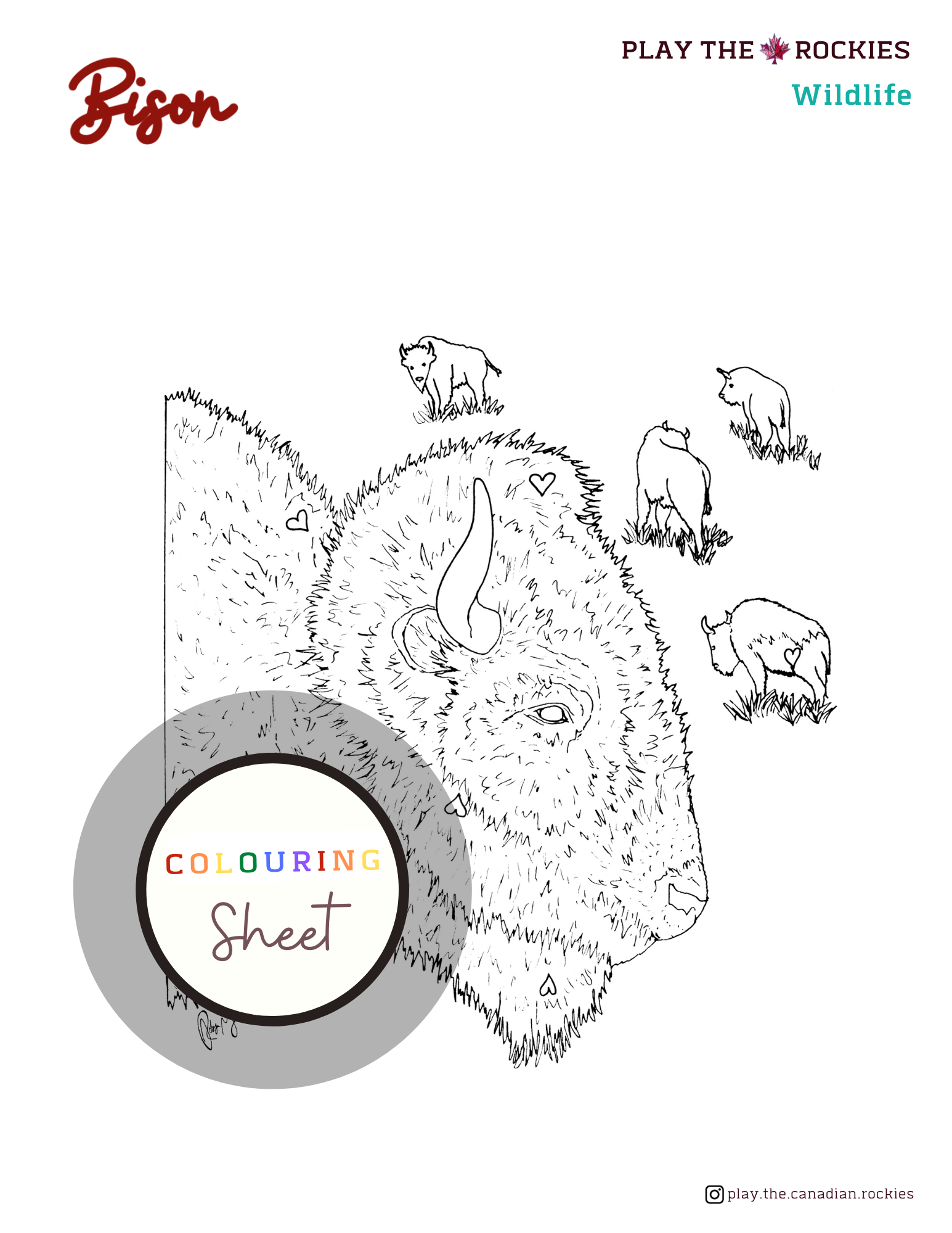 E-book: Colouring Book Play the Canadian Rockies ⌲ Printable