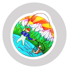 Love Fishing Sticker ⌲ Small 2"x2"