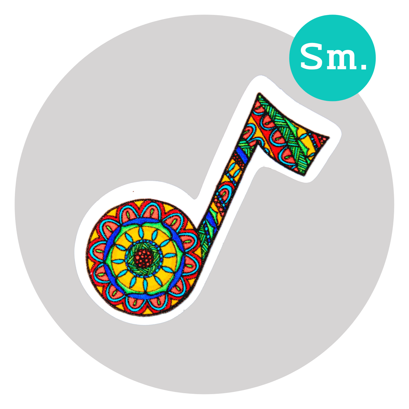 Music Note Sticker  ⌲ Small 2.25"x1"