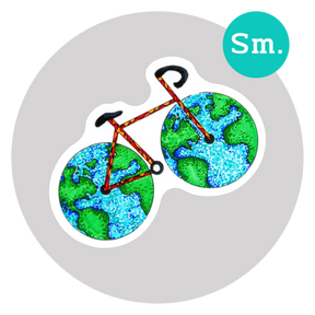 World Bike Sticker ⌲ Small 2.2"x1.5"