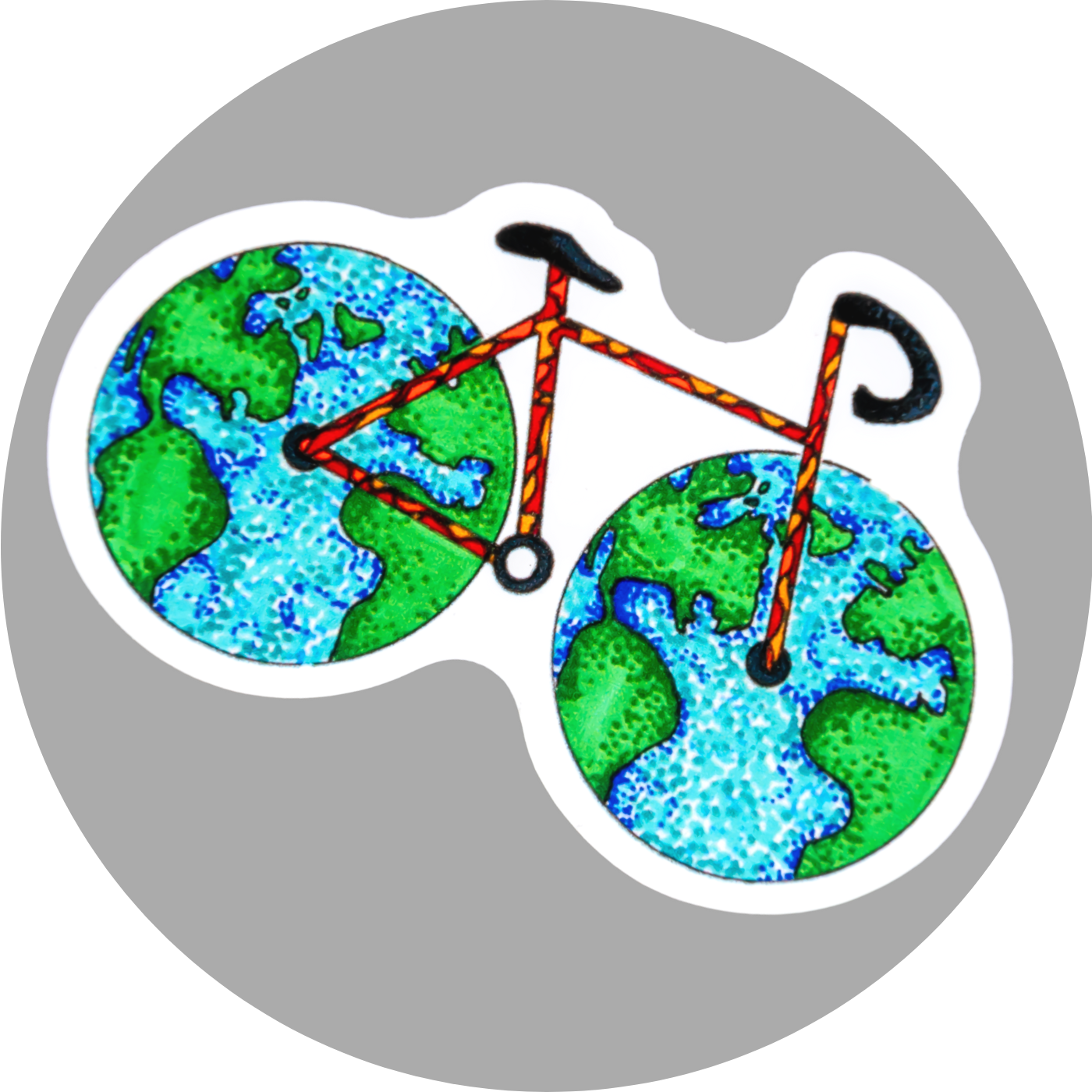 World Bike Sticker ⌲ Medium 3"x4"