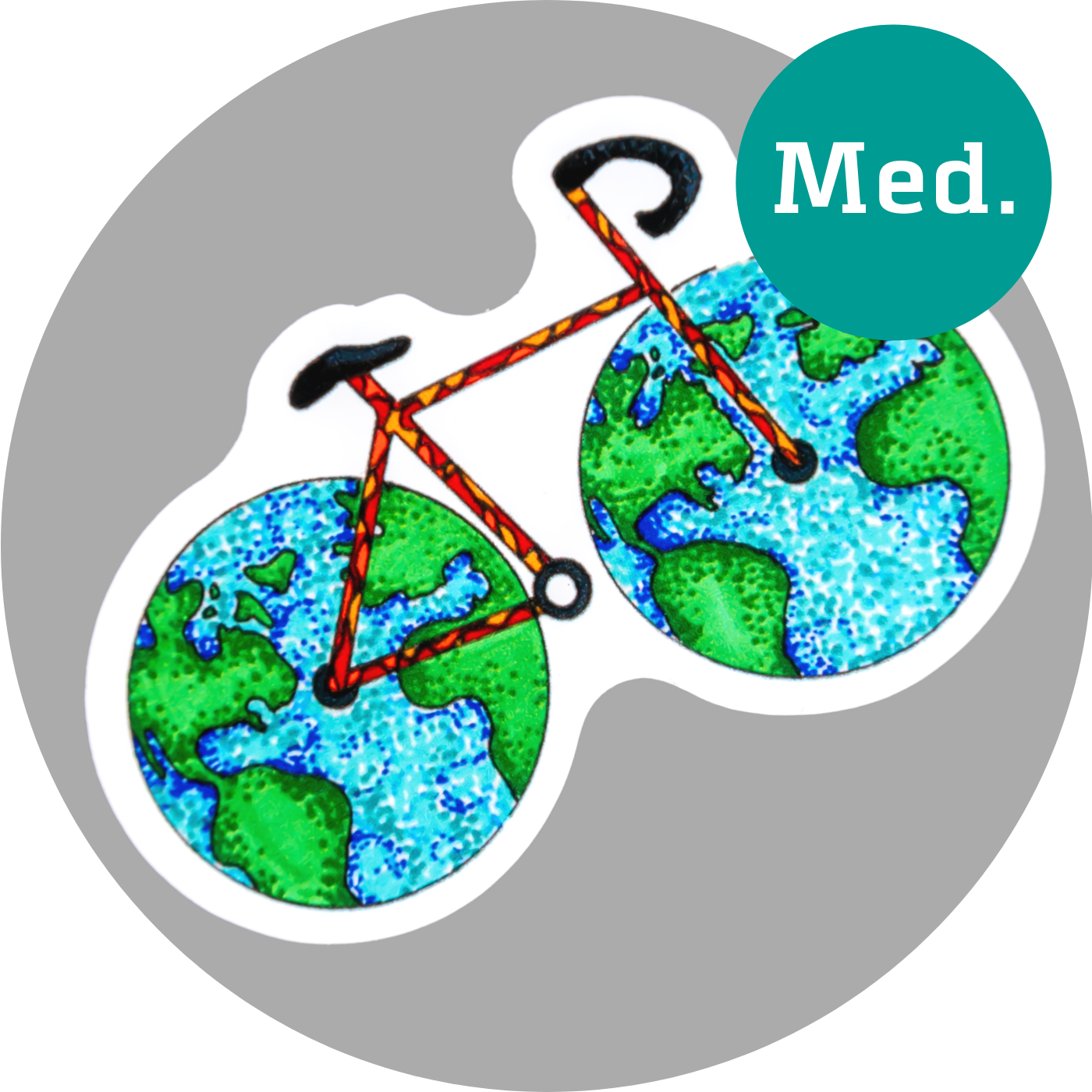 World Bike Sticker ⌲ Medium 3"x4"