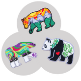 Set of 3: Three Little Bear Patches - Polar Bear, Grizzly Bear, Panda Bear