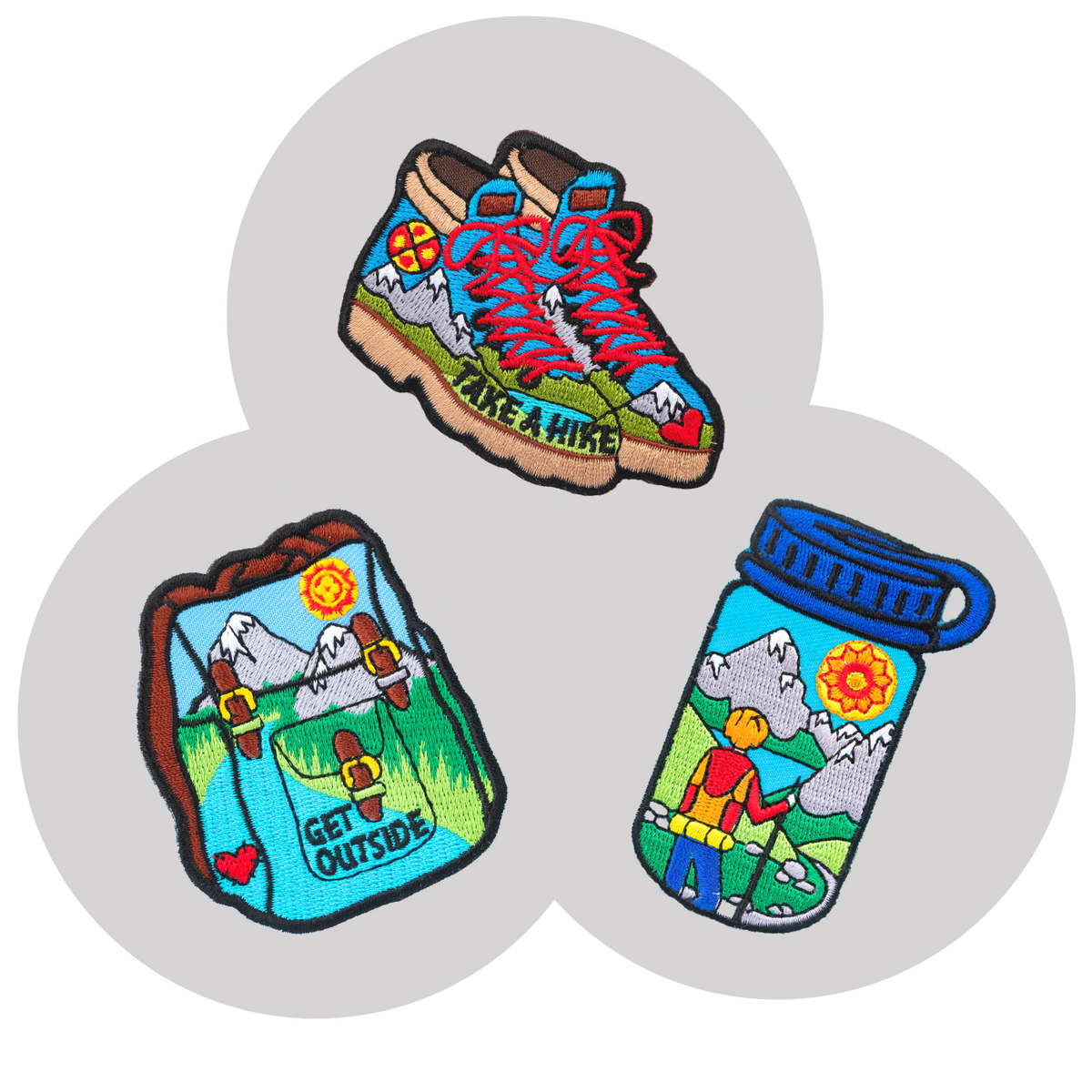 Set of 3: Love The Outdoors Patches