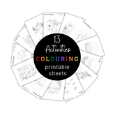 Set of 13 Activities Colouring Sheets ⌲ Printable