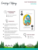 13 King - Camping/ Hiking - Activities - Information Sheet