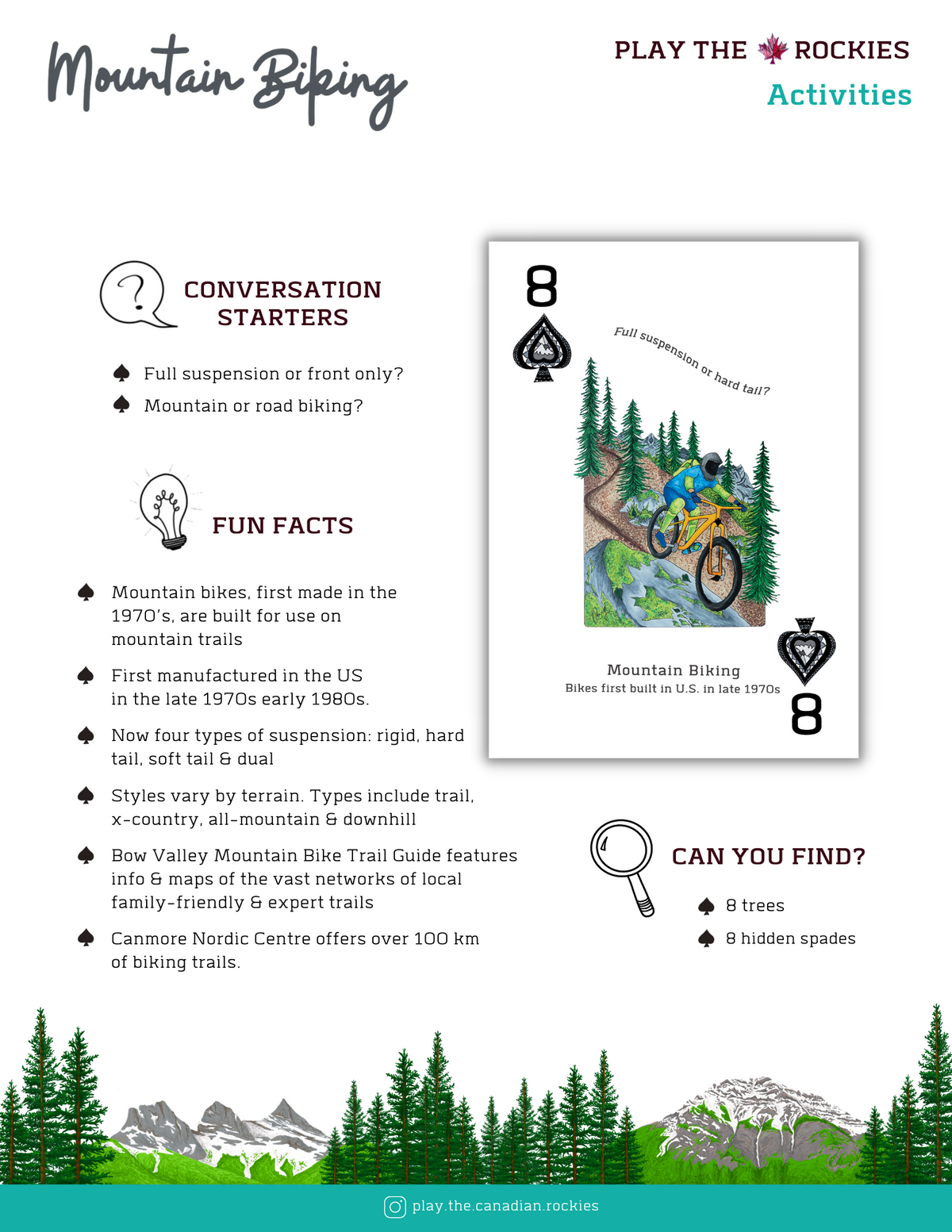 8 Mountain Biking - Activities - Information Sheet