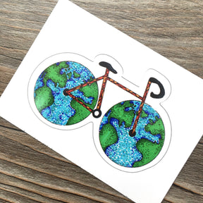 World Bike Sticker ⌲ Small 2.2"x1.5"