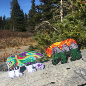 Set of 2: Polar Bear + Grizzly Bear Patch Duo
