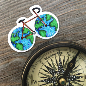 World Bike Sticker ⌲ Small 2.2"x1.5"