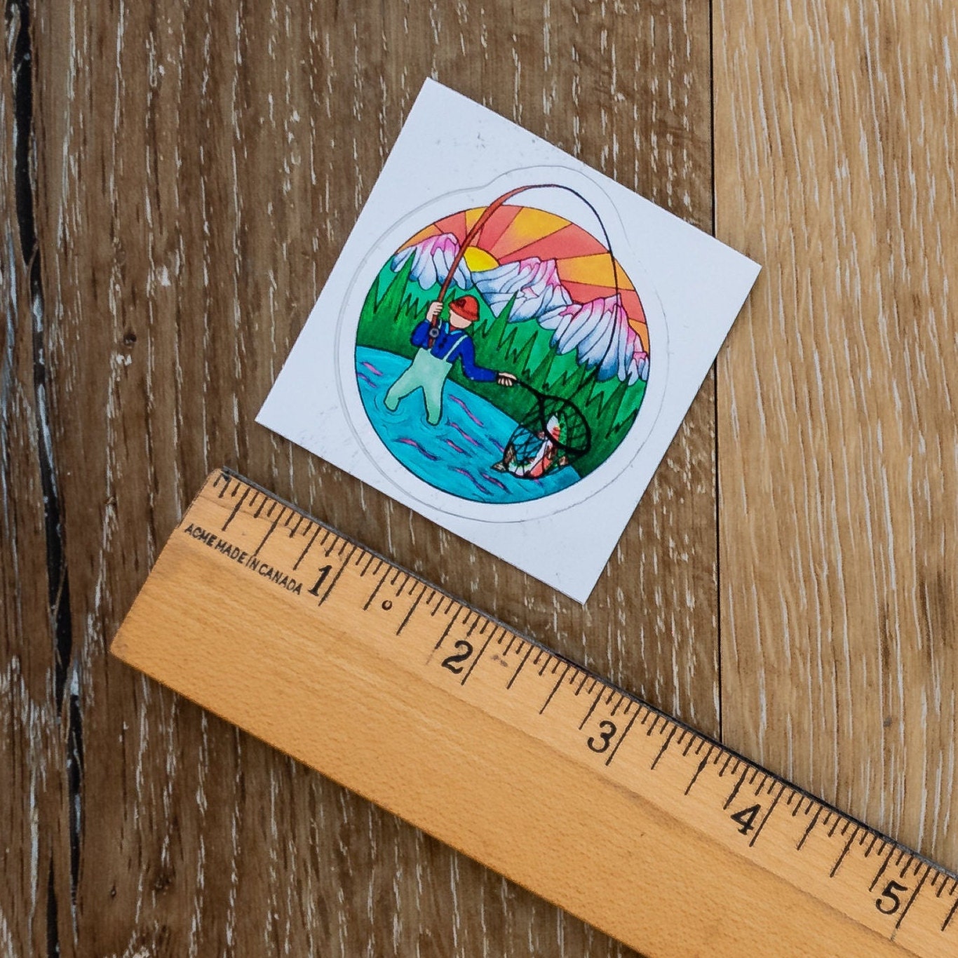 Love Fishing Sticker ⌲ Small 2"x2"